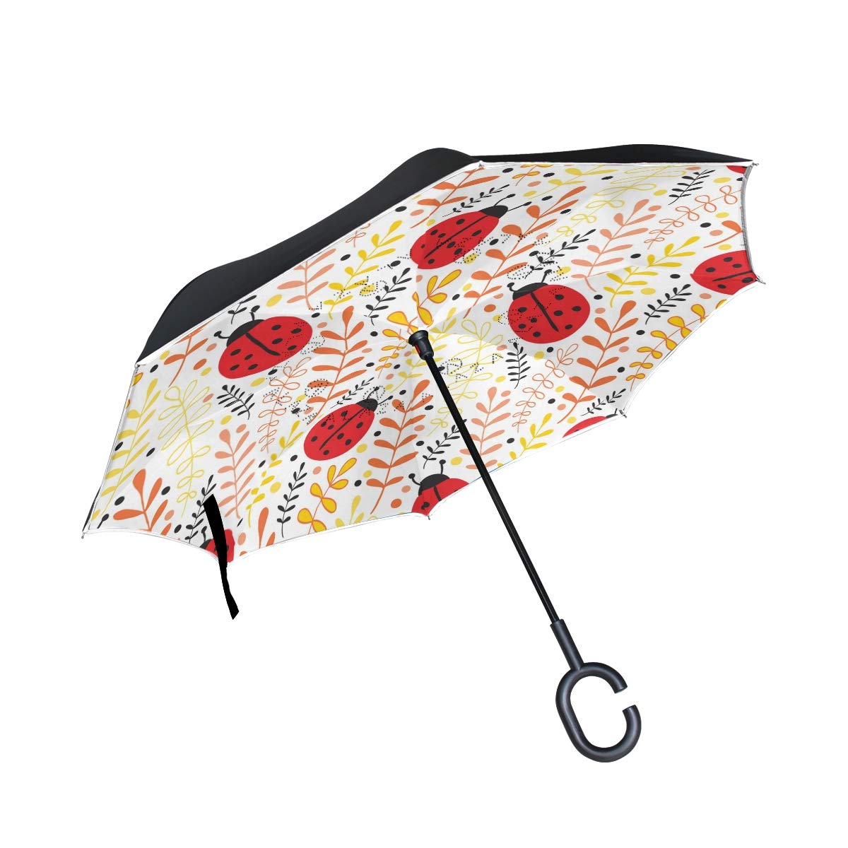 hengpai Ladybug Reverse Inverted Inside Out Umbrella Cars Unigue Windproof UV Proof Double Layer for Women