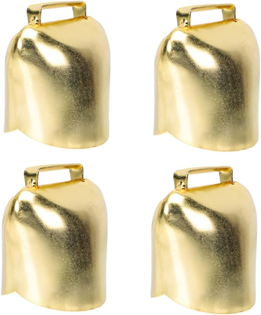 HEALLILY 4pcs Crisp Sound Cow Bells Livestock Hanging Pendants Bells for Christmas Tree Craft Farm Animal Decorations