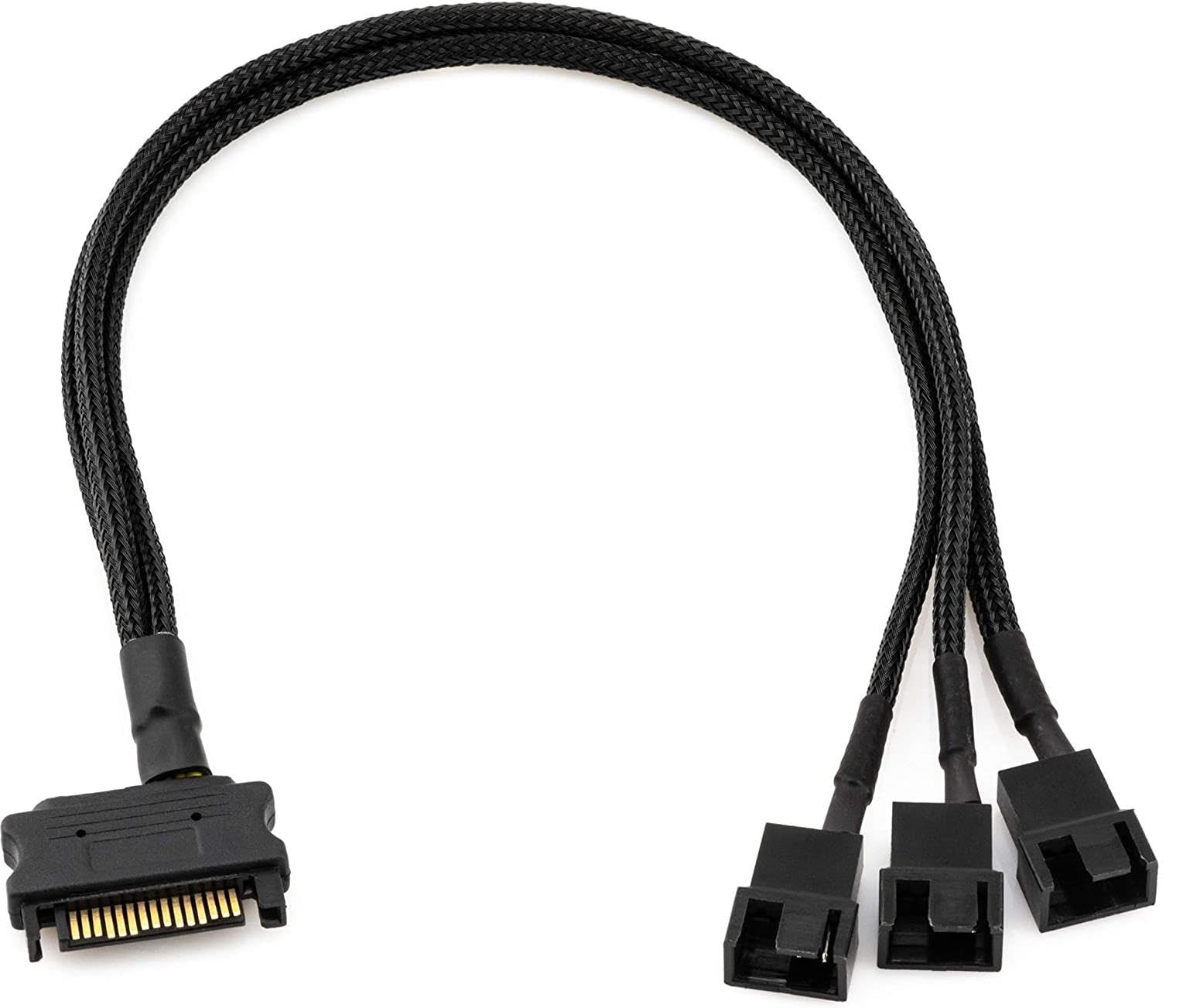 Lunatic 9745 Sata Power To Fan Çevirici 3 Port Y Pin PWM Çoklayıcı Splitter 30cm 24AWG Fan Kablosu, Bilgisayar anakartının CPU fanının güç sağlamak için SATA arayüzünü kullanması sağlamak