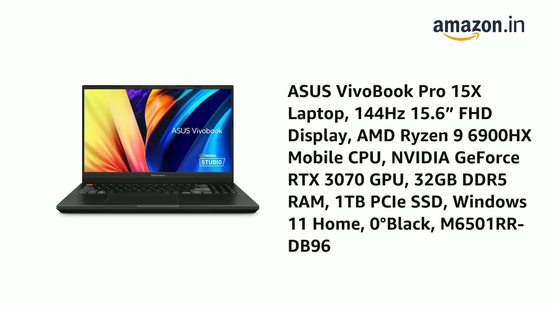 ASUS VivoBook Pro 15X Laptop, 144Hz 15.6” FHD Display, AMD Ryzen 9