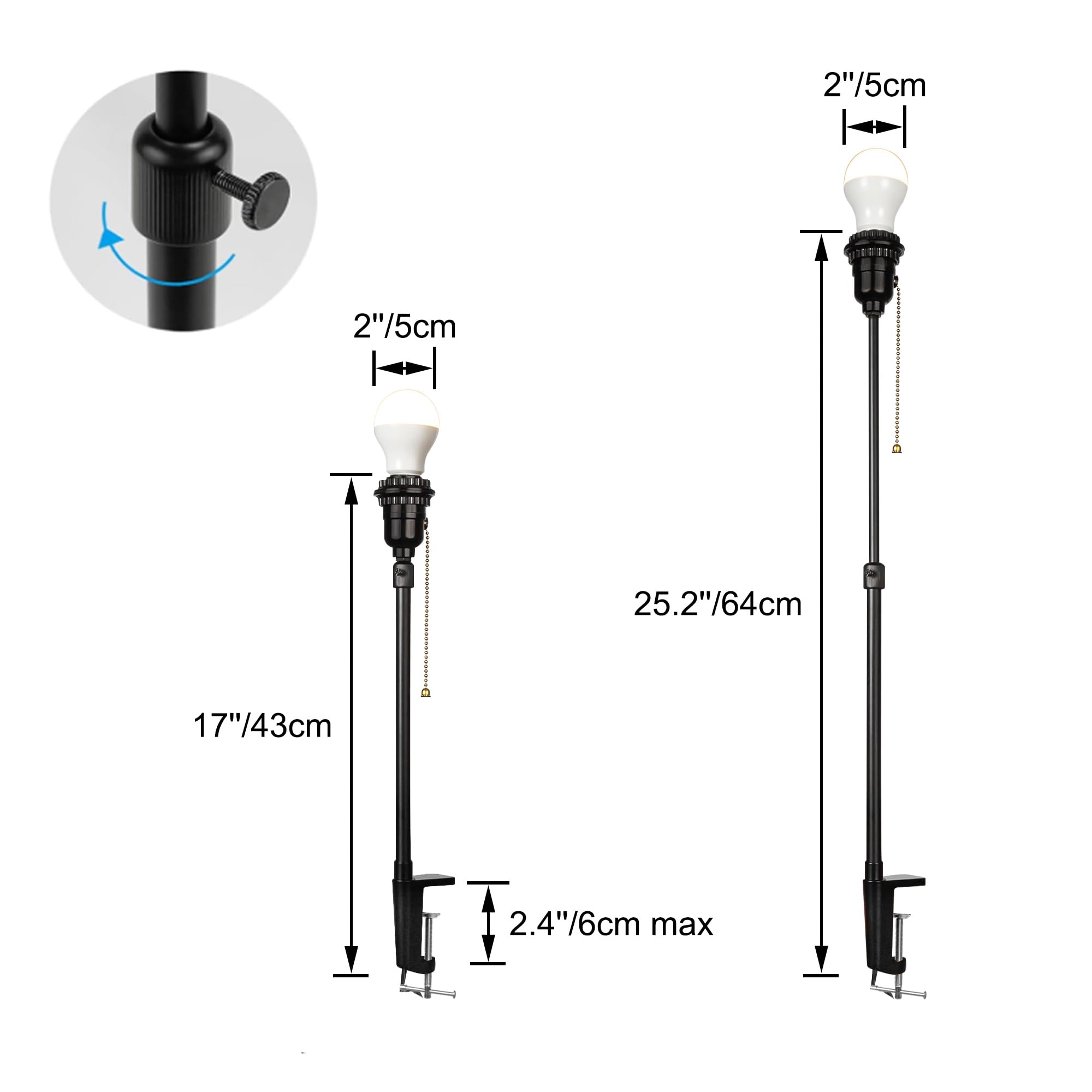 Modern Klemmleuchte,1 Packung Leselampe mit 2,5 m Kabel, Dimmbar Braune Nachttischlampe,Augenpflege Schreibtischlampe für Heimgebrauch Büro, E27 Lampenhalterung -DZTD0642