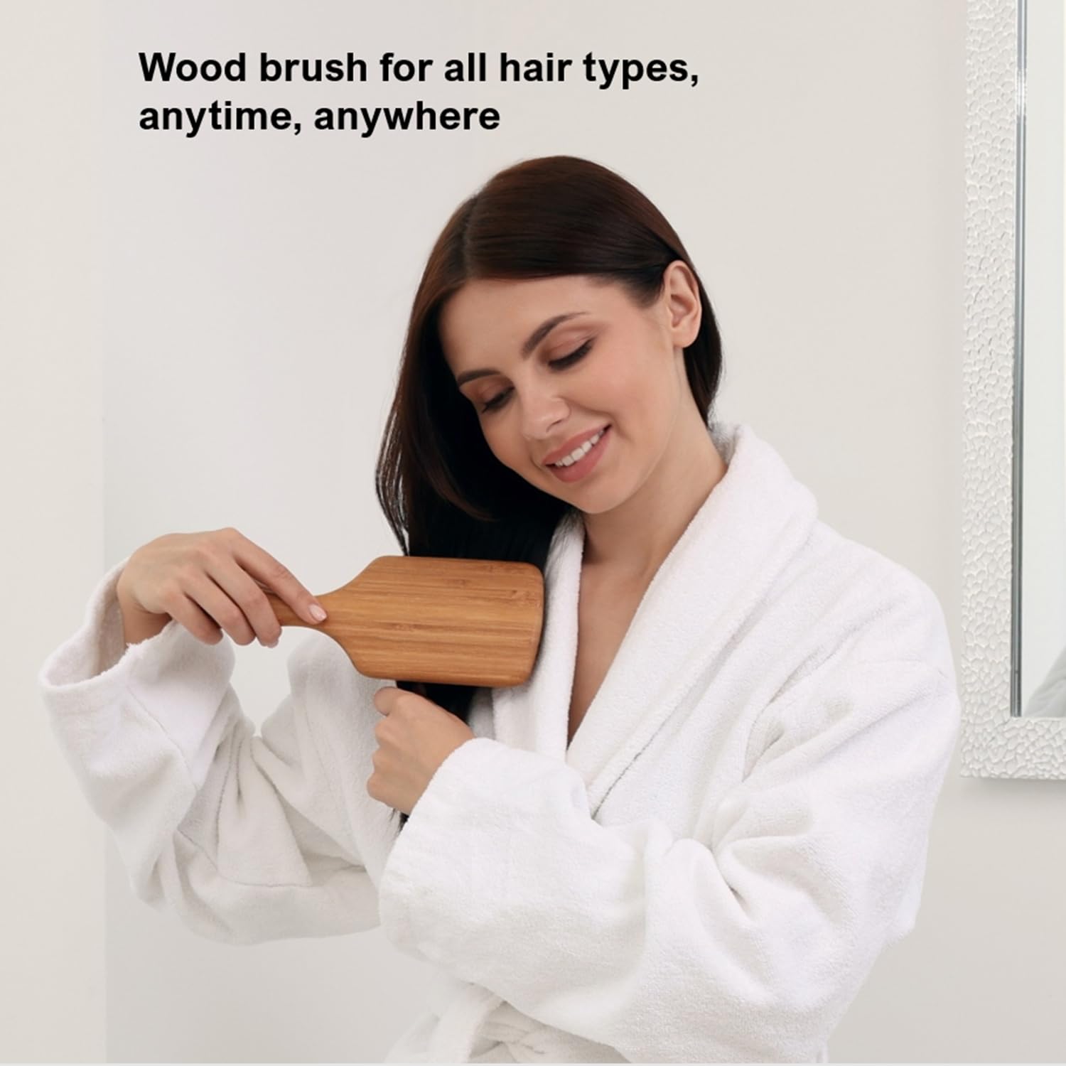 Ecotrees Wooden Paddle Hair Brush, Air cushion massage comb,Anti Static Detangling Paddle Brush for Reducing Hair Breakage