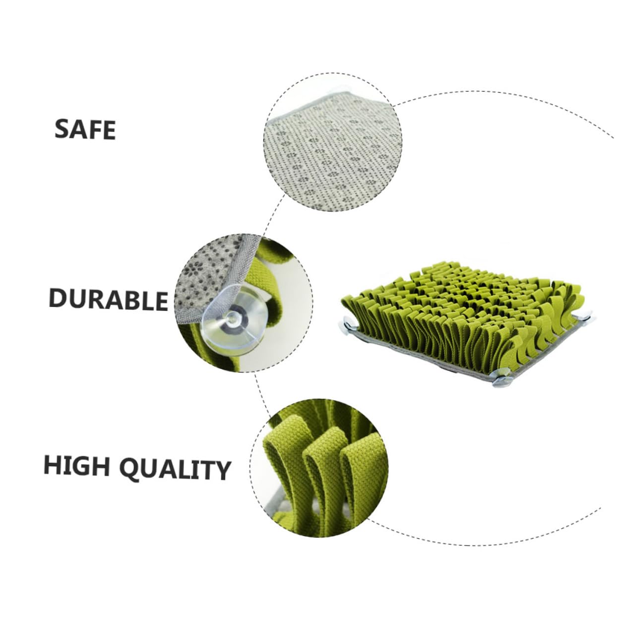 Angoily Tapis d'alimentation pour Chien Renifleur, Vert, Peluche