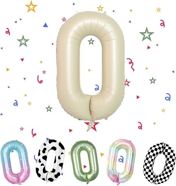 Number 0 Balloon, Cream Number Balloon, 40" Beige Balloons Number, 0 Birthday Balloon, Number 0 Nude Neutral Digital Balloons for 0 Birthday Decorations Baby Shower Boho Theme Party Supplies