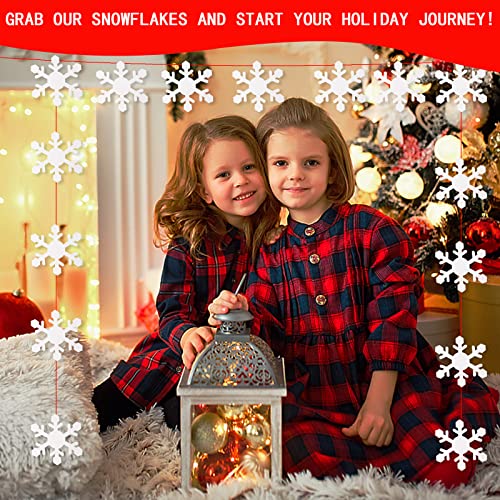 MixTeach 144 peças de flocos de neve de papel recortes de flocos de neve de natal formas de papel de