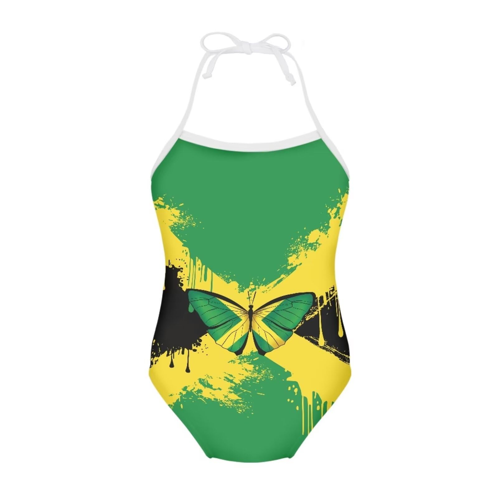 Girls One Piece Swimsuit Beach Bathing Suit Toddler Floral Halter Straps Swimwear for 1-10 Years