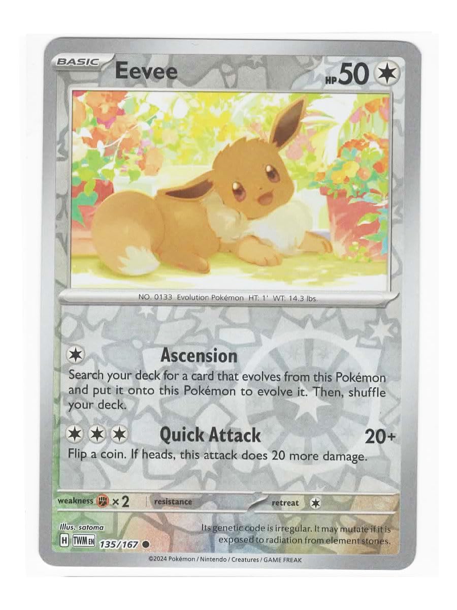 Pokemon - Eevee 135 167 Twilight Masquerade Reverse Foil Card
