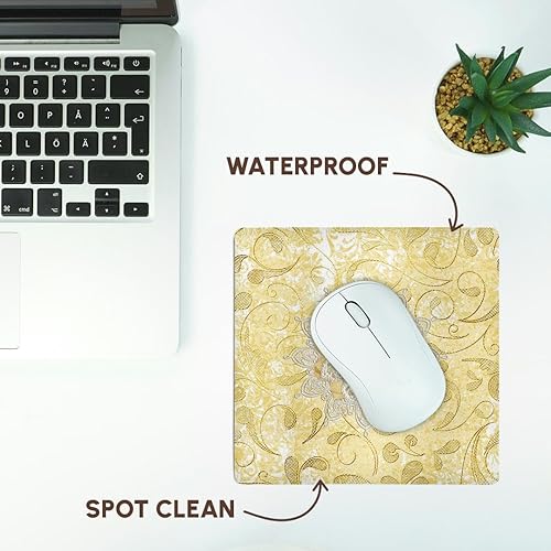 Miniatura 7 de 3dRose Image of Cameo in Gold, Yellow Lace Flora Design - Mouse Pads (mp-378318-1)