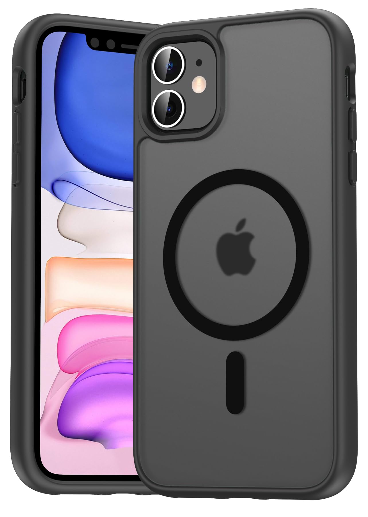 Custodia Smartphonica per iPhone 11 Pro Max in TPU resistente con supporto per schede - Nero