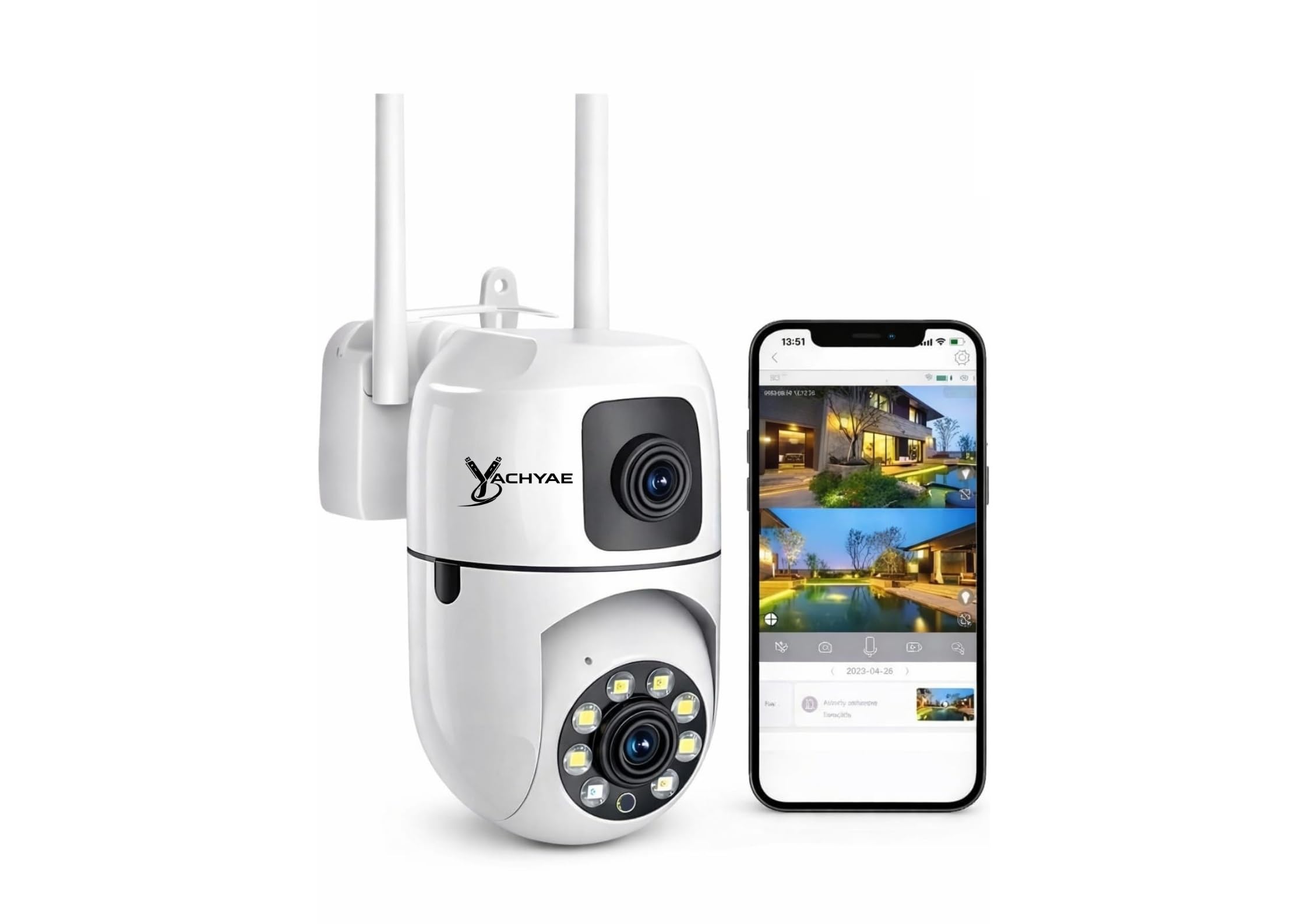 Dual Lens 5MP+5MP Smart WiFi Security Camera | 360 Degree PTZ Rotation | Color Night Vision 20M | Motion Alert | App Remote Access | 128GB SD Support-picture-24