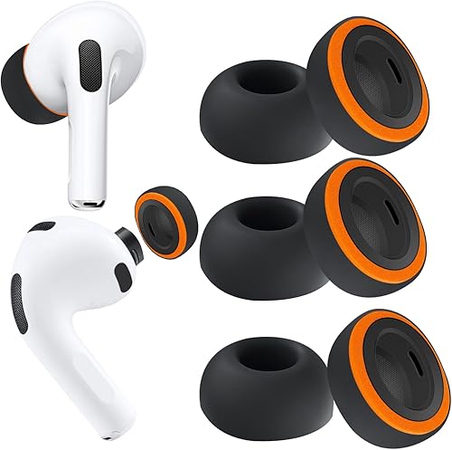 Miniatura 15 de Almohadillas híbridas de espuma viscoelástica y silicona para AirPods Pro 3, máxima comodidad, almohadillas antideslizantes, aislamiento de ruido