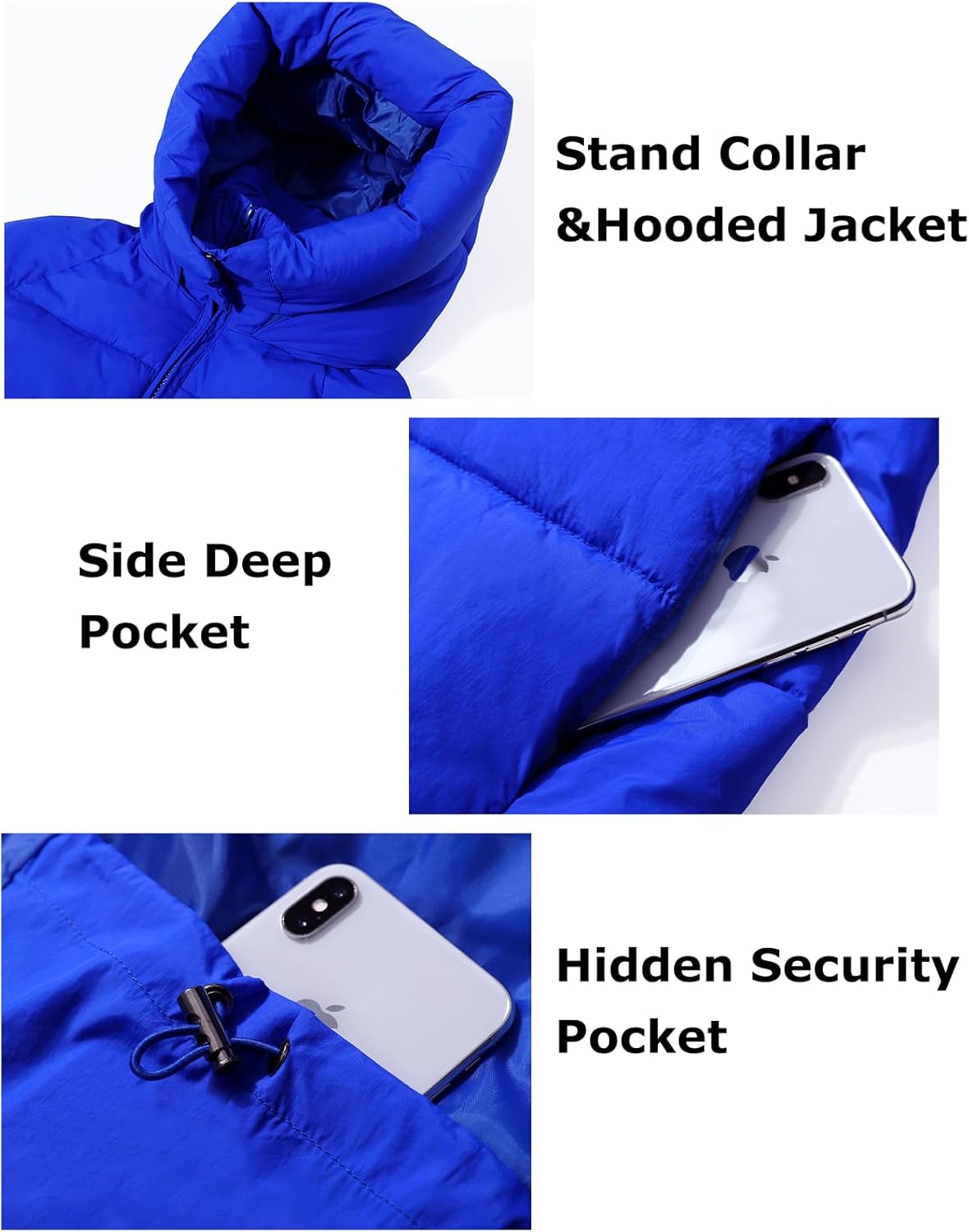 Flygo Womens Hooded Quilted Puffer Jacket Mid-Length Padded Warm Winter Heavyweight Coat Outerwear - Image 6