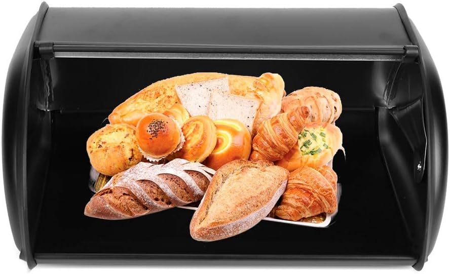 Bread Box for Kitchen Countertop, Stainless Steel Bread Holder, Large Capacity Bread