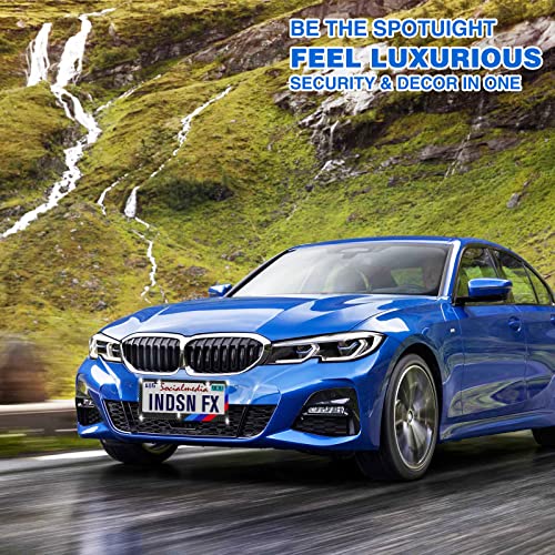 Glahorse License Plate For Bmw Premium Black Steel Logo License Plate Holder Compatible All Vehicle License Plate Tag Cover Fit Accessories Included (Black-Carbon Fiber-Blue Blue Red) #TOP4