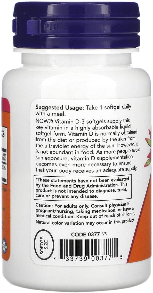Now Sports Vitamin D-3 2000 IU 240 Cápsulas Blandas miniatura 2