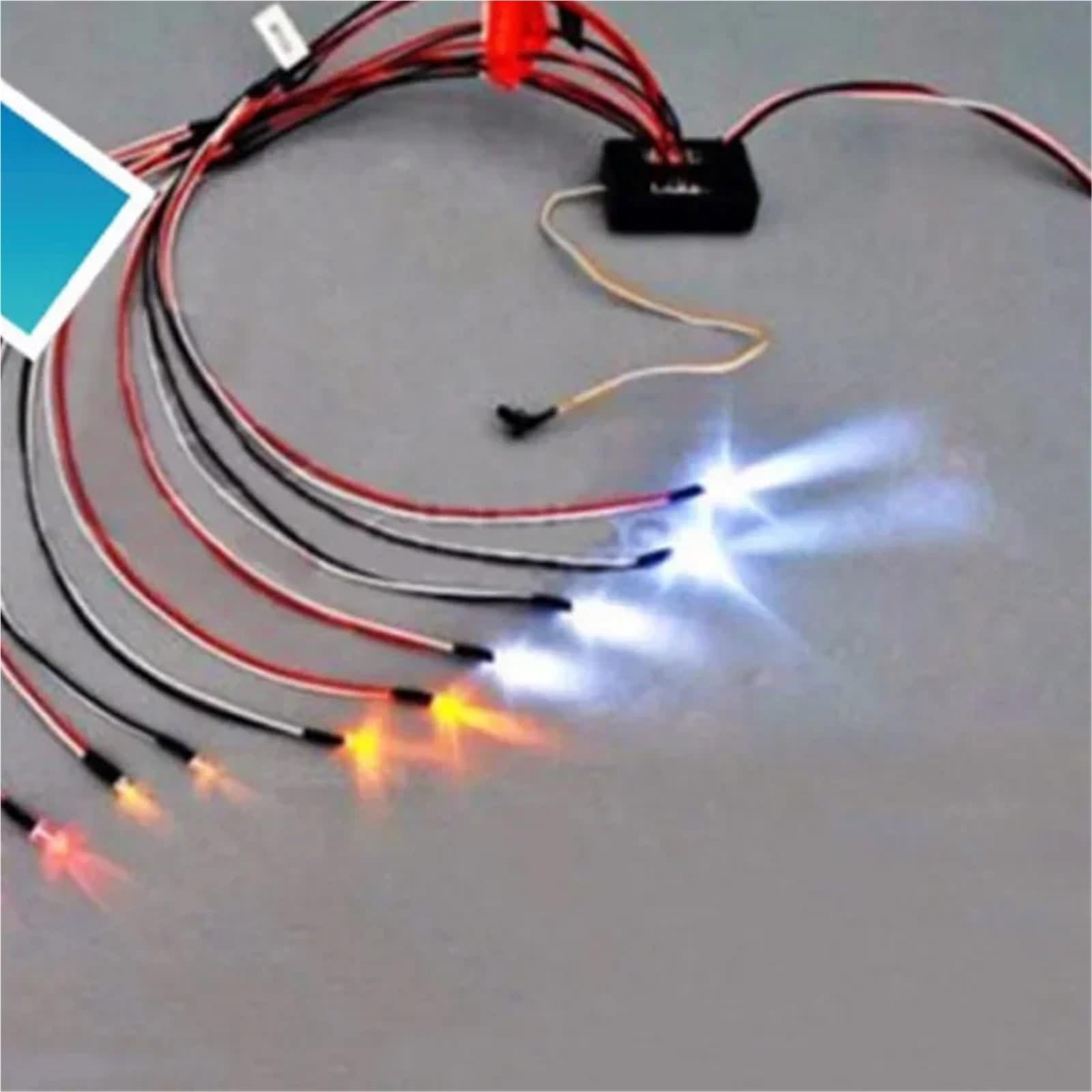 1/10 RC Control Remoto Coche Camión Kit De Luz 12 Sistema Lámpara Cabeza Intermitente Reparación Modificar Accesorios Piezas Mejora Componentes Mejora RC