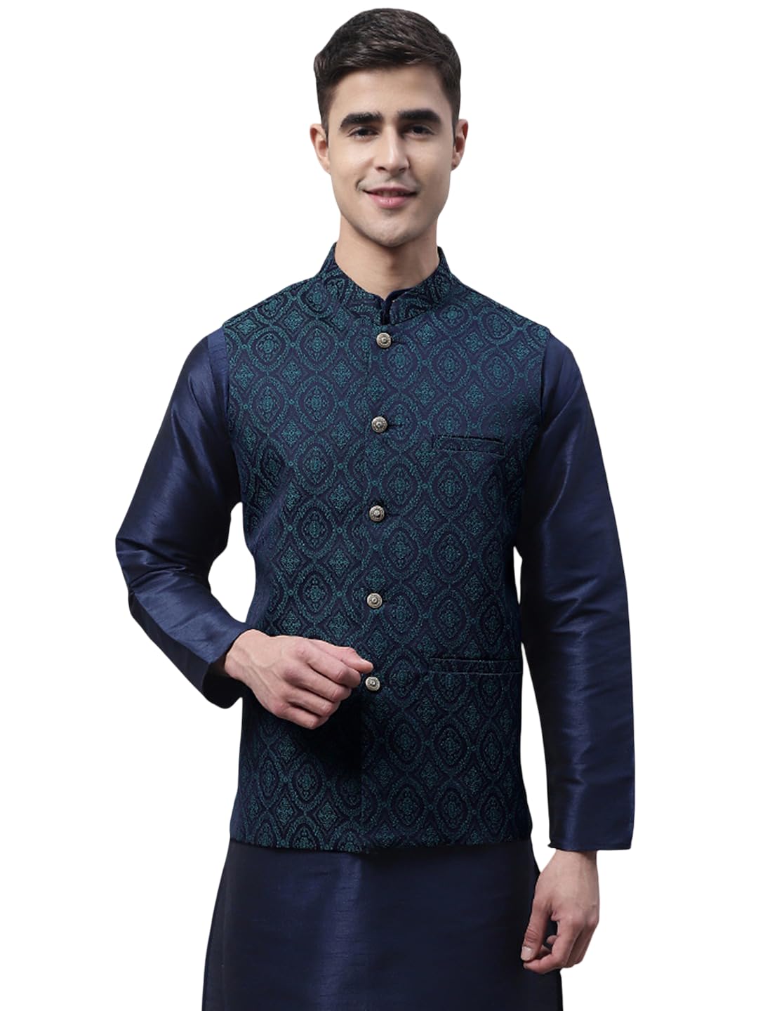 jompers Woven Design Nehru Jacket-picture-11