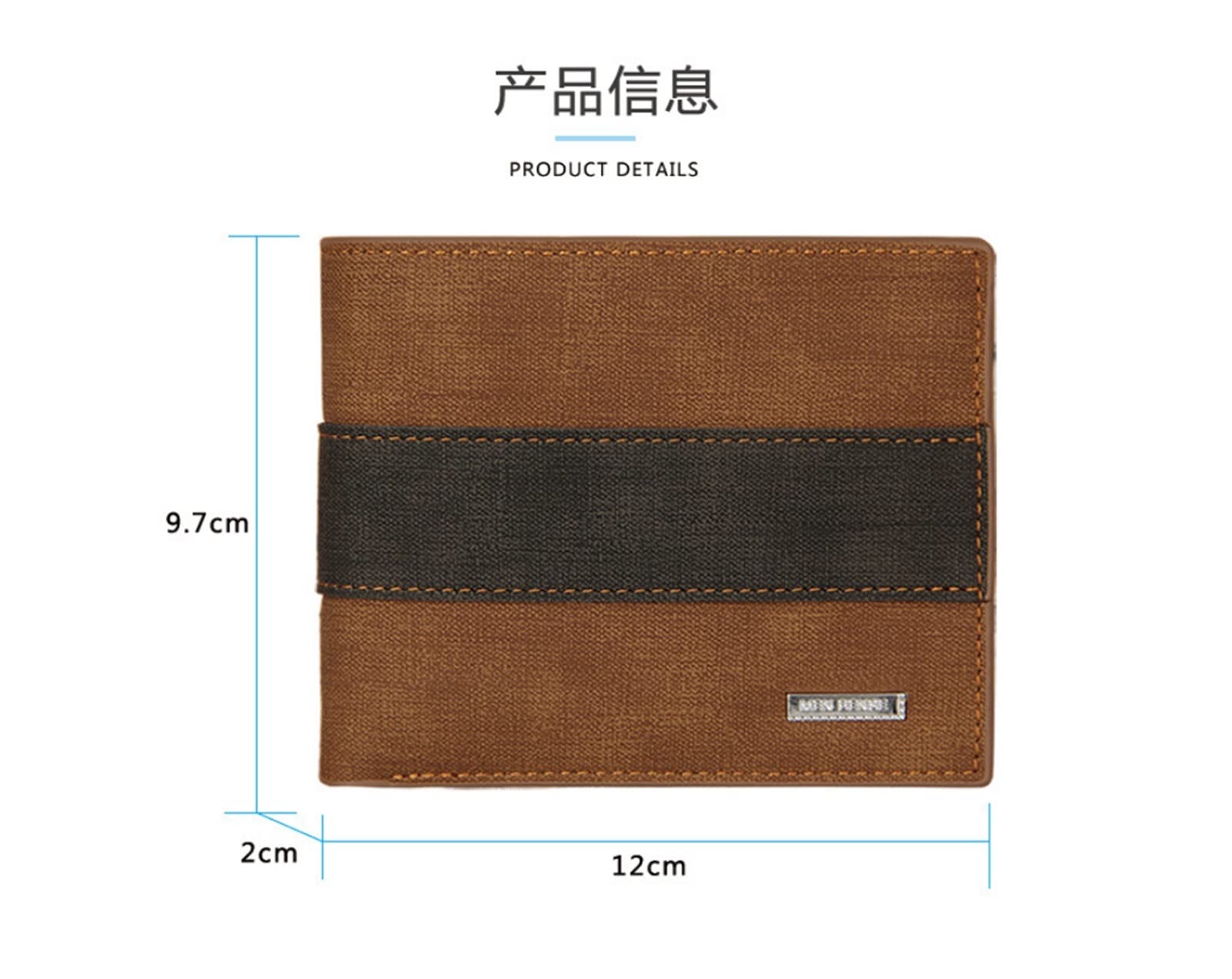 Hombres Carteras pequeñas monederos monederos Carteras Licencia de Conducir Hombres Fina Billetera PU Bolsa de Monedas de Cuero con Billetera con Cremallera (Color : Khaki)