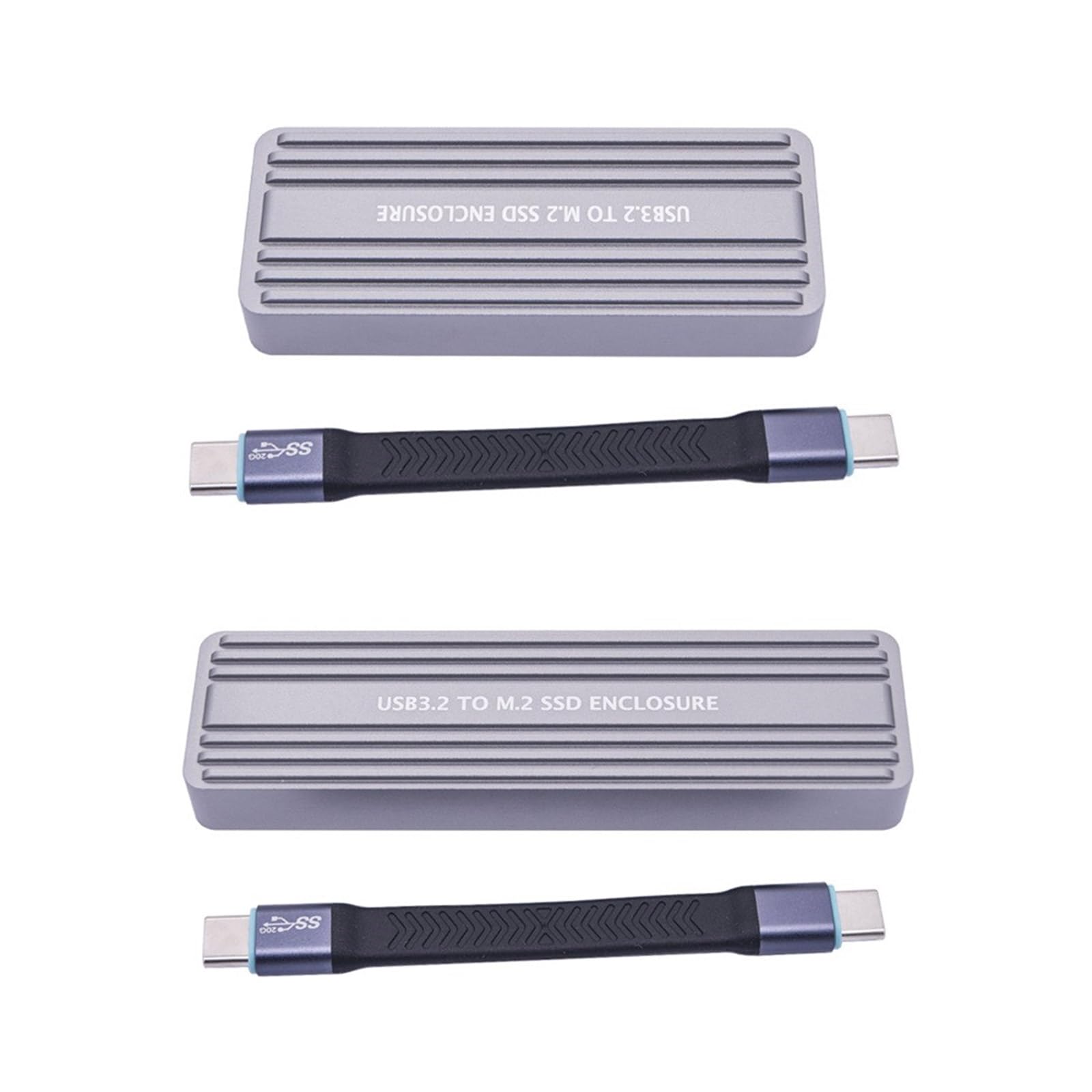 Caja de disco sólido USB 3.2 de aluminio para protocolos dobles PCIE sin herramientas, instala hasta 4 TB para 20 Gbps