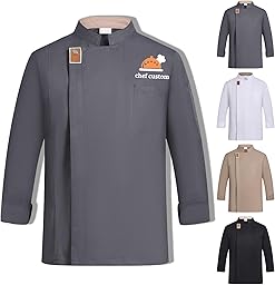 Generisch Kochjacke Herren Personalisierte Kochuniformen Kochjacke Damen Koch Kostüm für Hotel-Küchen-Restaurant-Kochschule