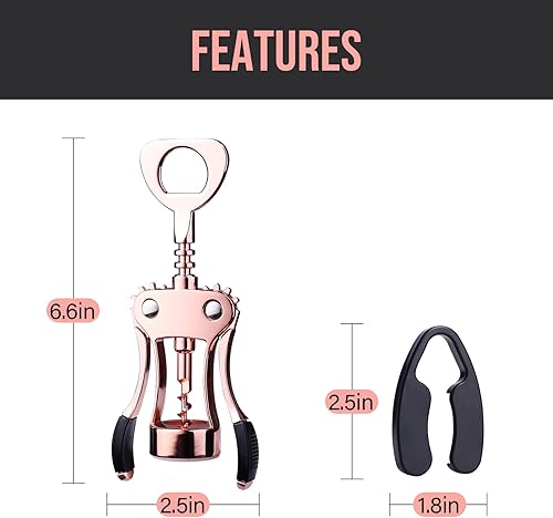 Miniatura 6 de Drincarier Abridor de vino, aleación de zinc de alta calidad, sacacorchos, abridor de botellas de vino con abridor de botellas multifuncional,