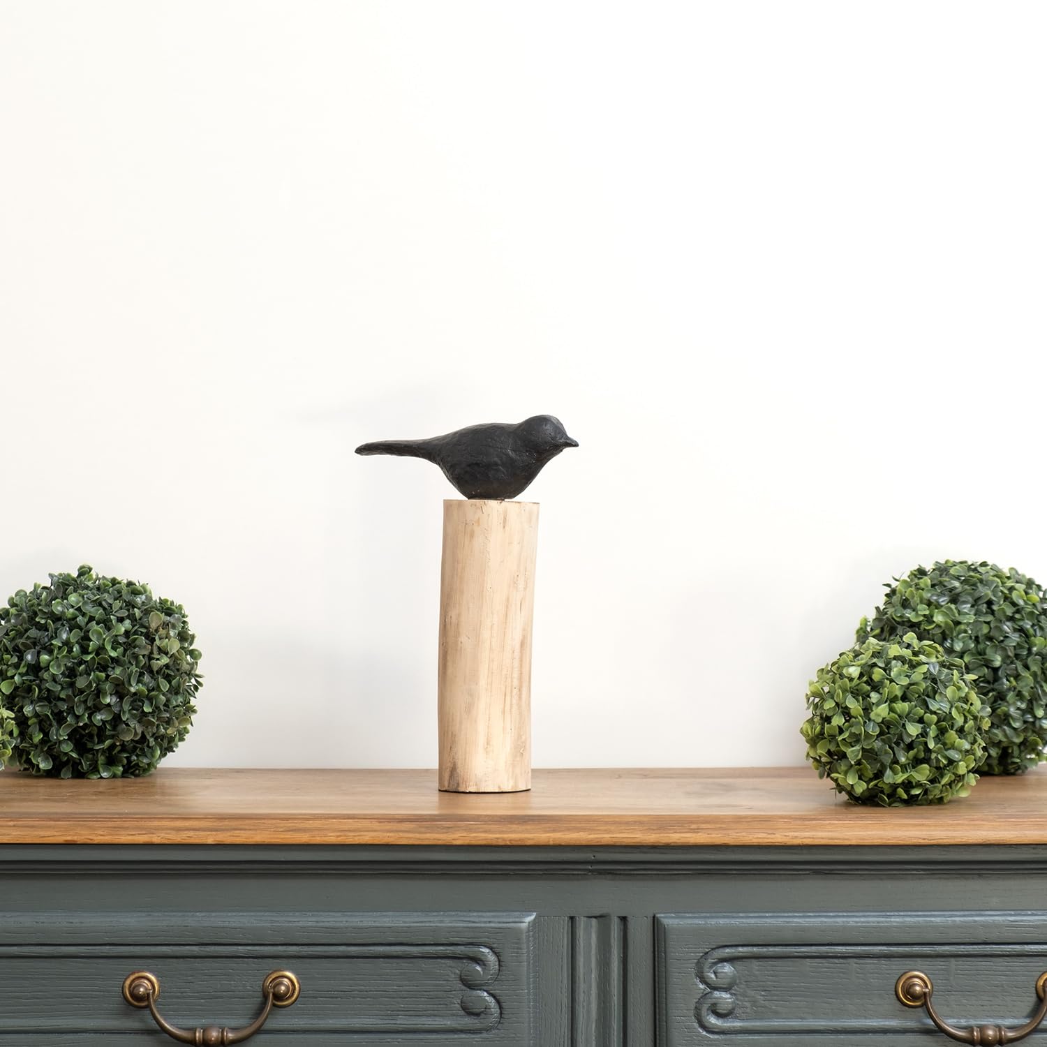 Moritz Escultura I Pájaro sobre tronco grande I 20 x 8 x 29,5 cm I Decoración de madera I Esculturas Decoración I Moderno I Salón I de madera I Escultura de madera