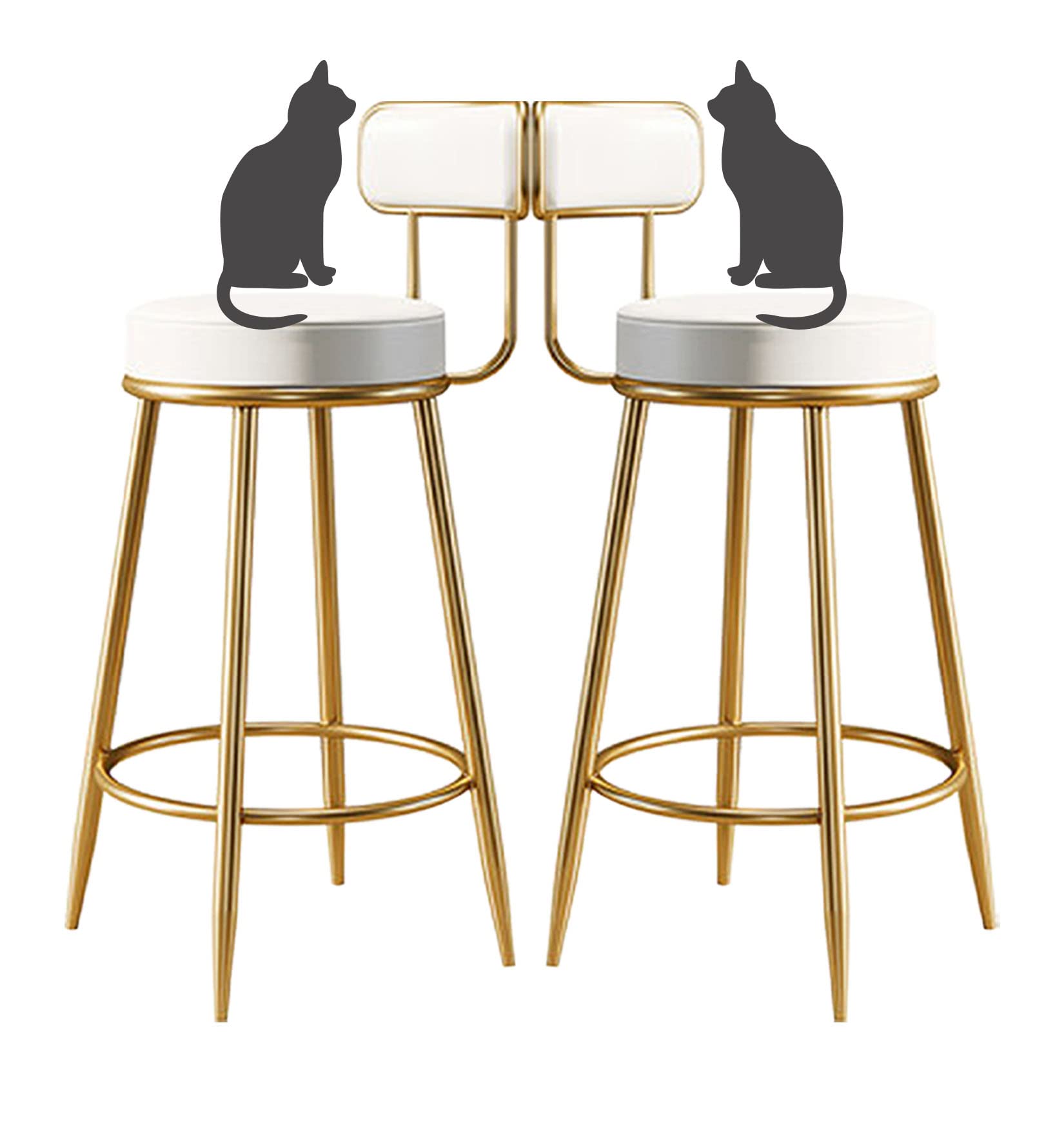 Tabouret de bar en cuir blanc pour vos repas en famille autour de l'îlot central