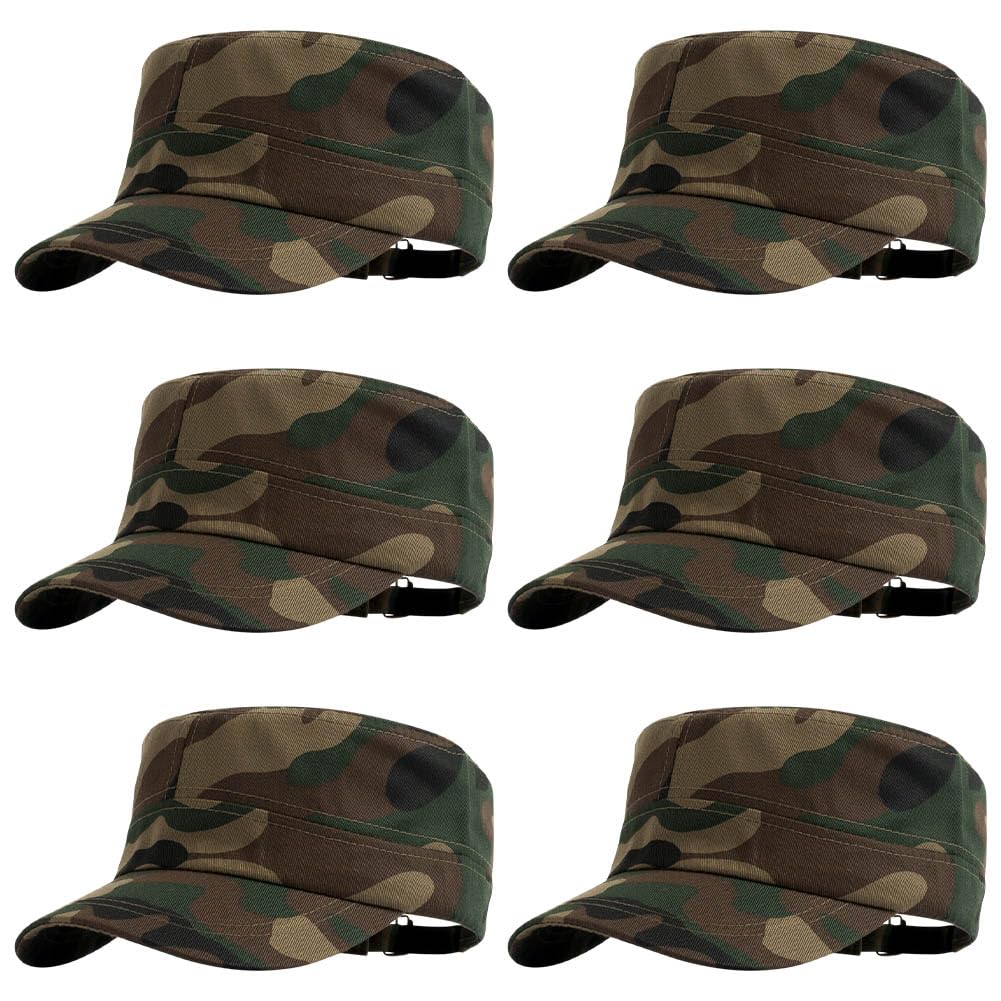 Besforta 6Pcs Cadet Army-Military Decorations Cap, Birthday Army Party Hat, Bulk Camo Costume Favors