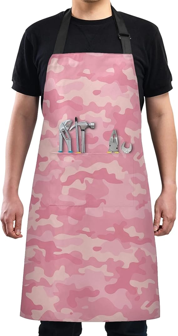Apron Pink Military Camouflage Aprons for Men Women with