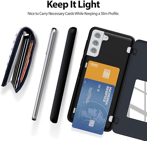 Miniatura 134 de GOOSPERY Parachoques magnético para puerta compatible con Galaxy S23, tarjetero tipo cartera, cierre automático, protección de doble capa resistente