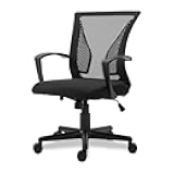 Halter Desk Chair - Black Gaming Mesh Chair - Adjustable and Comfortable Ergonomic Chair with Armrests and Wing Lumbar Support - Ideal Gaming or Home Office Chair
