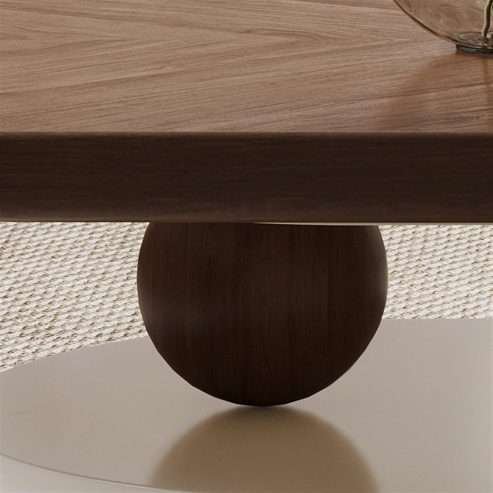 Stoliki centralne Stolik kawowy owalny z drewna orzechowego, nowoczesny minimalistyczny design do salonu, luksusowe meble do domu Stolik boczny(130cm)