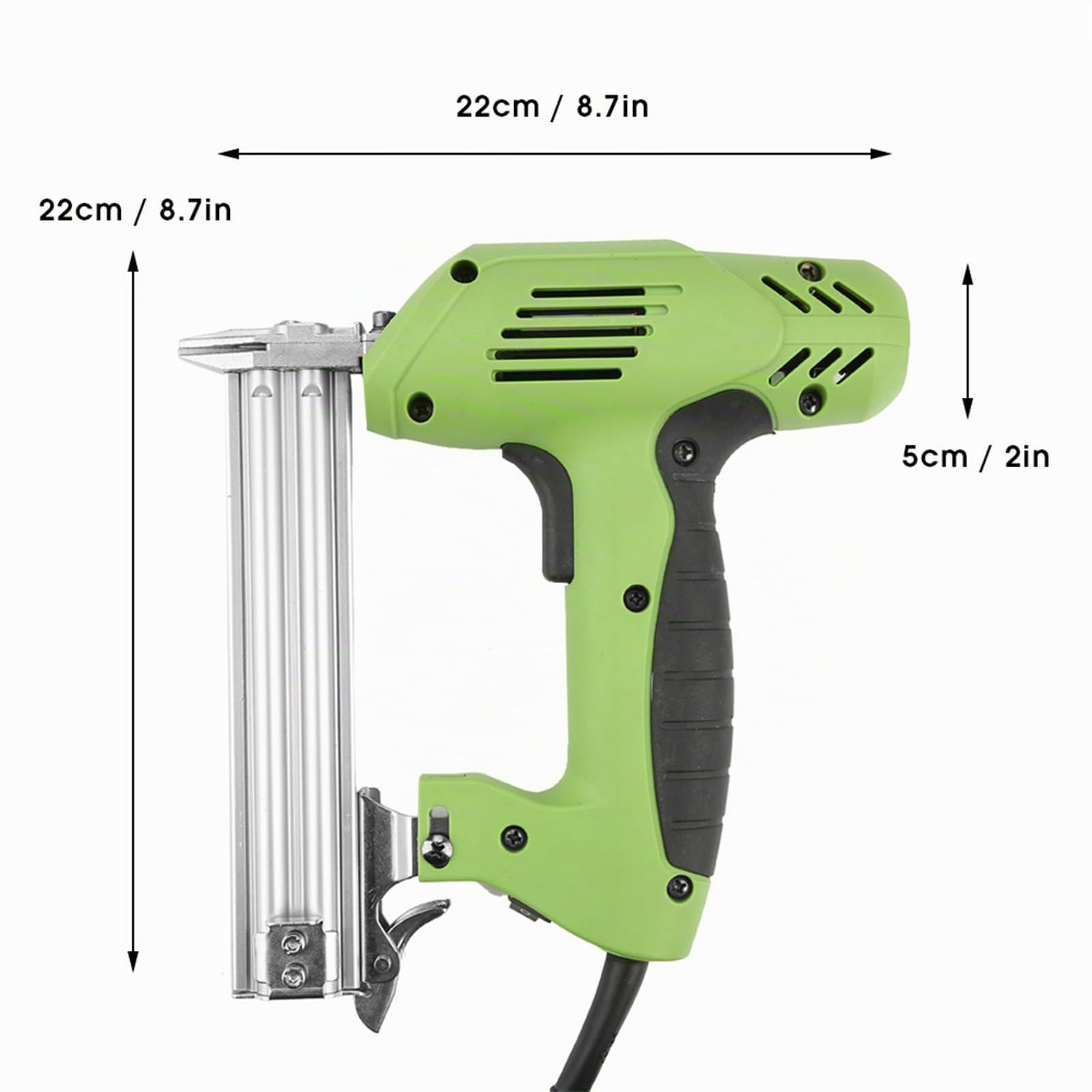 Pistola de Clavos Eléctrica, Clavadora Eléctrica con Cable de 1800 W, Pistola Grapadora Eléctrica con Capacidad de Encuadernación de 100 Clavos con Agarre Suave Ergonómico para