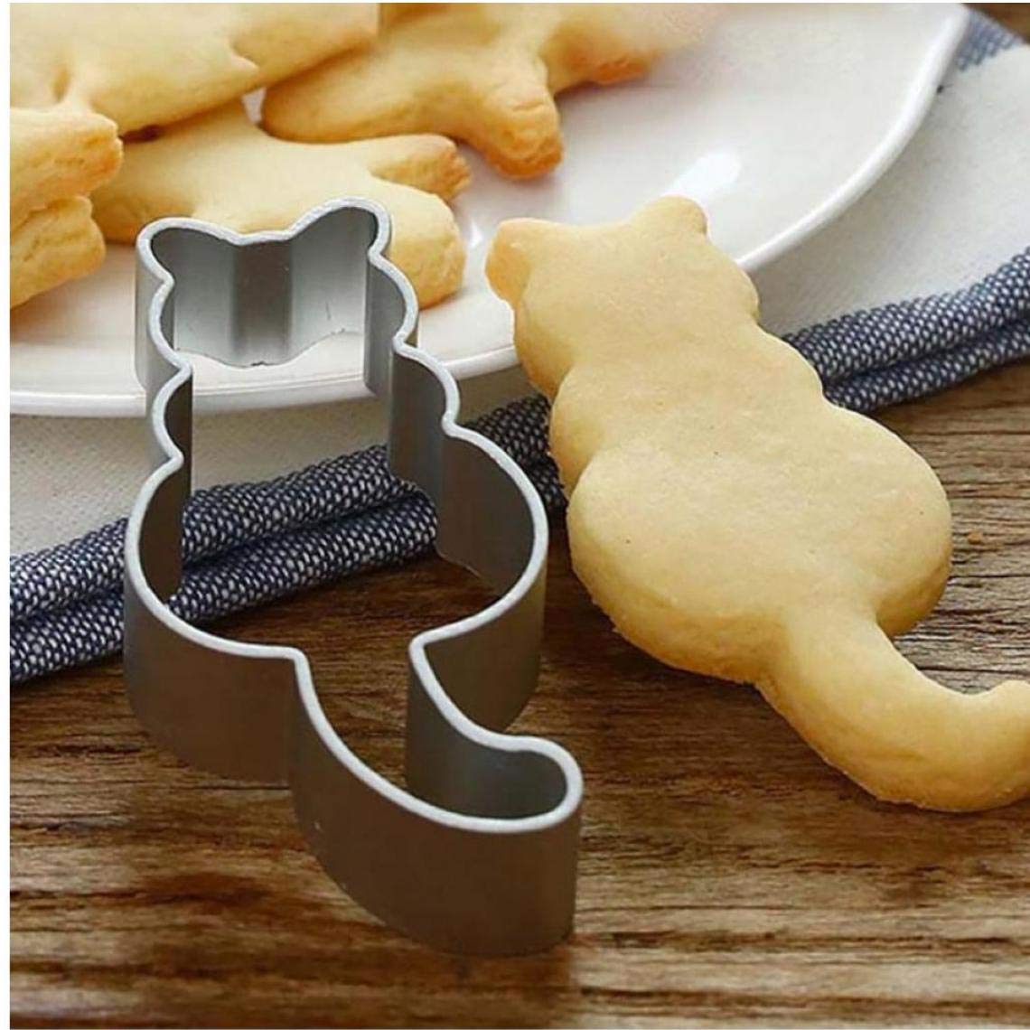 Casecover Kitchen Cookie Cutter Cat Shaped Aluminium Mold Cake Cookies Pastry Baking Cutter Mould Cake Decorating Tools 1Pc
