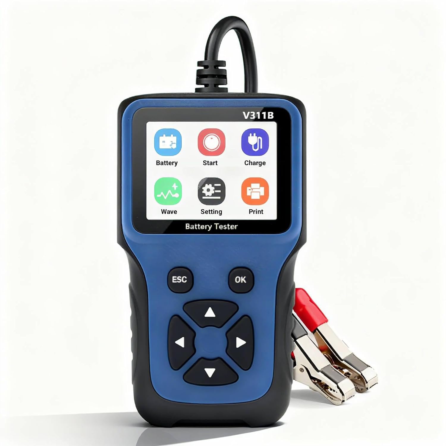 V311B 12V Car Battery Tester 100‑2000CCA Battery Load Scanning Tool Battery Diagnostic Tool Quick Charging Circuit Load Tester Auto Batteries Analyzer for Marine Motorcycle