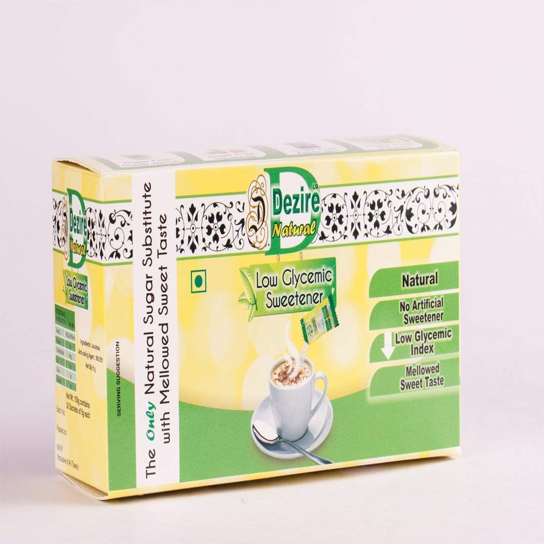 Dezire LG Natural Low GI Sweetener 3gm Sachets 100s Pack (Equal to 1 TSP of Sugar)