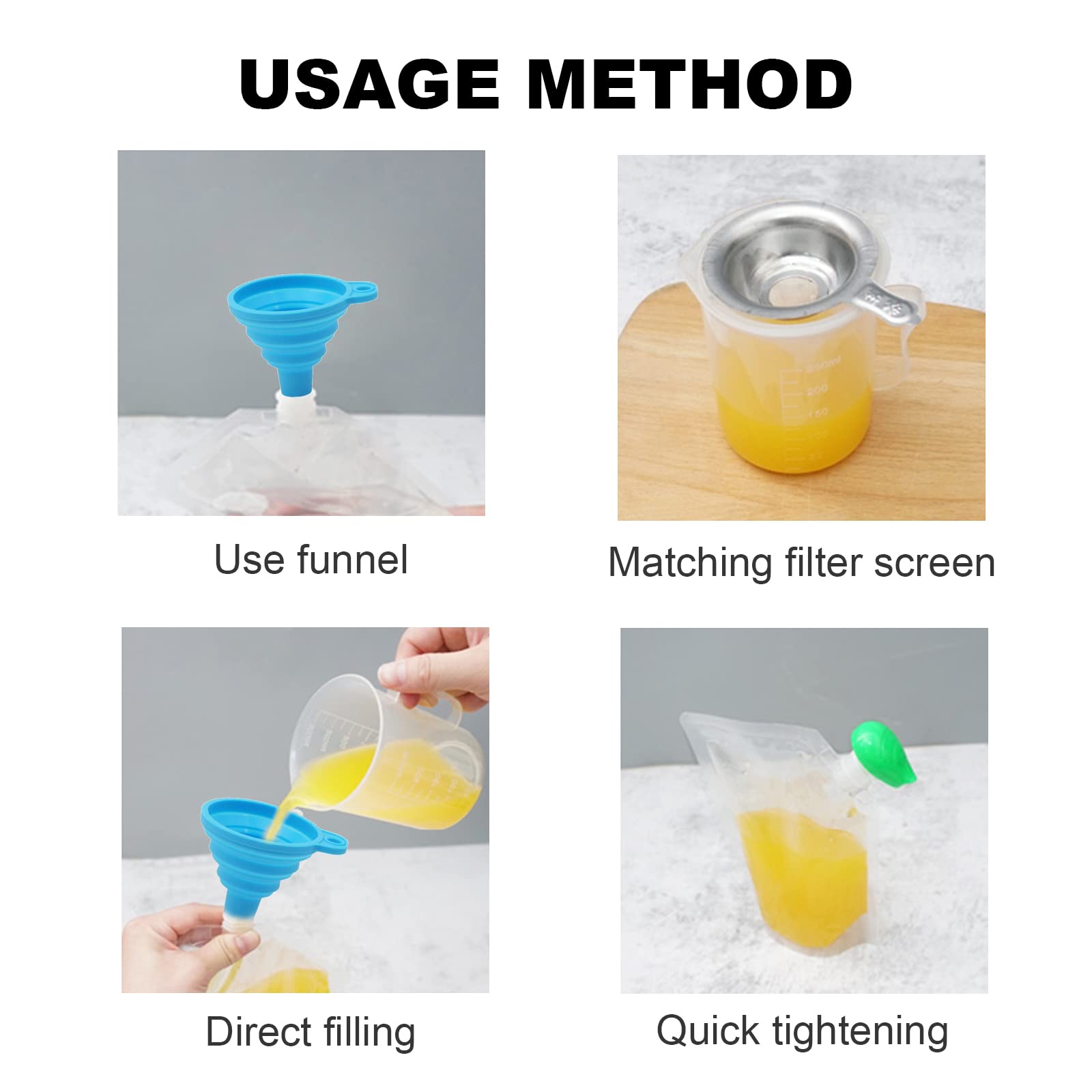 Sacchetti Per Bevande Riutilizzabili - Set Da 20, In Plastica, Formati 250ml, 350ml, 420ml, 500ml, Per Feste E Viaggi - Foto 13