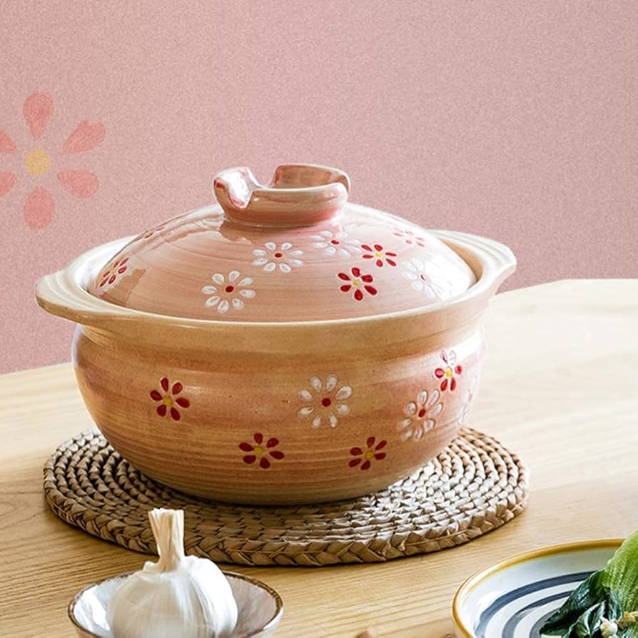 桜模様の陶器製蓋付き容器 桜模様の陶器製蓋付き容器