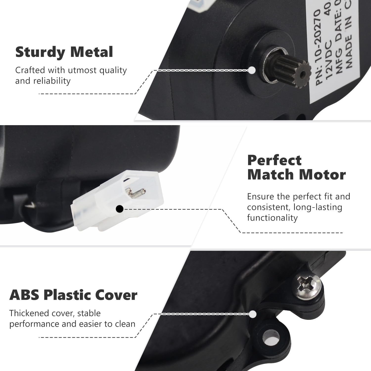 10-20270 Deluxe - Motor de elevación de ventilación de techo de 12 V, color negro | Compatible con Maxx Air para MaxxFan 4500K-8951K