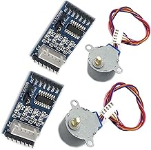 Kiro&Seeu 2PCS DC5V 28BYJ-48 Geared Stepper Motor with ULN2003 Drive Boards Blue for Arduino (5V)