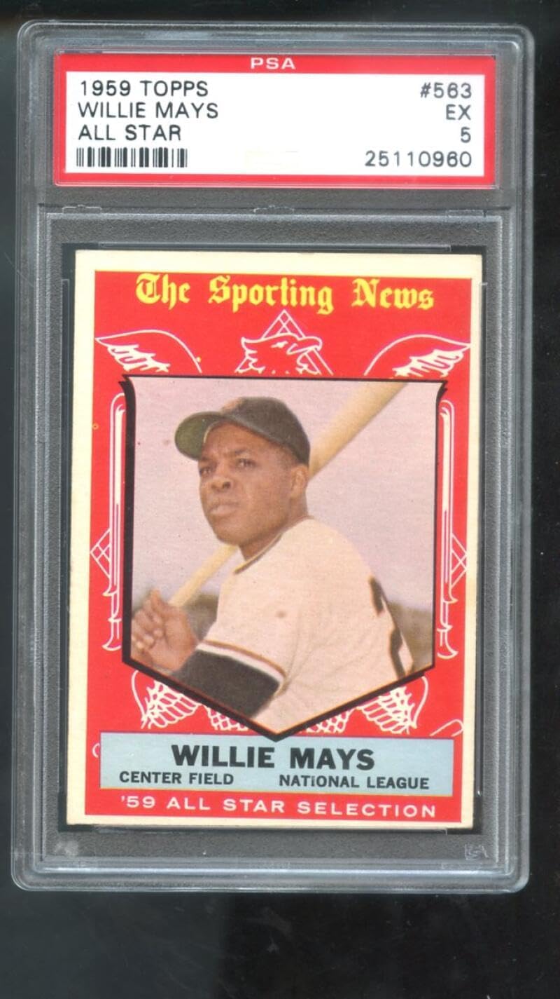 1959 Topps #563 Willie Mays All Star PSA 5 Graded Baseball Card MLB The Sporting News '59 Selection