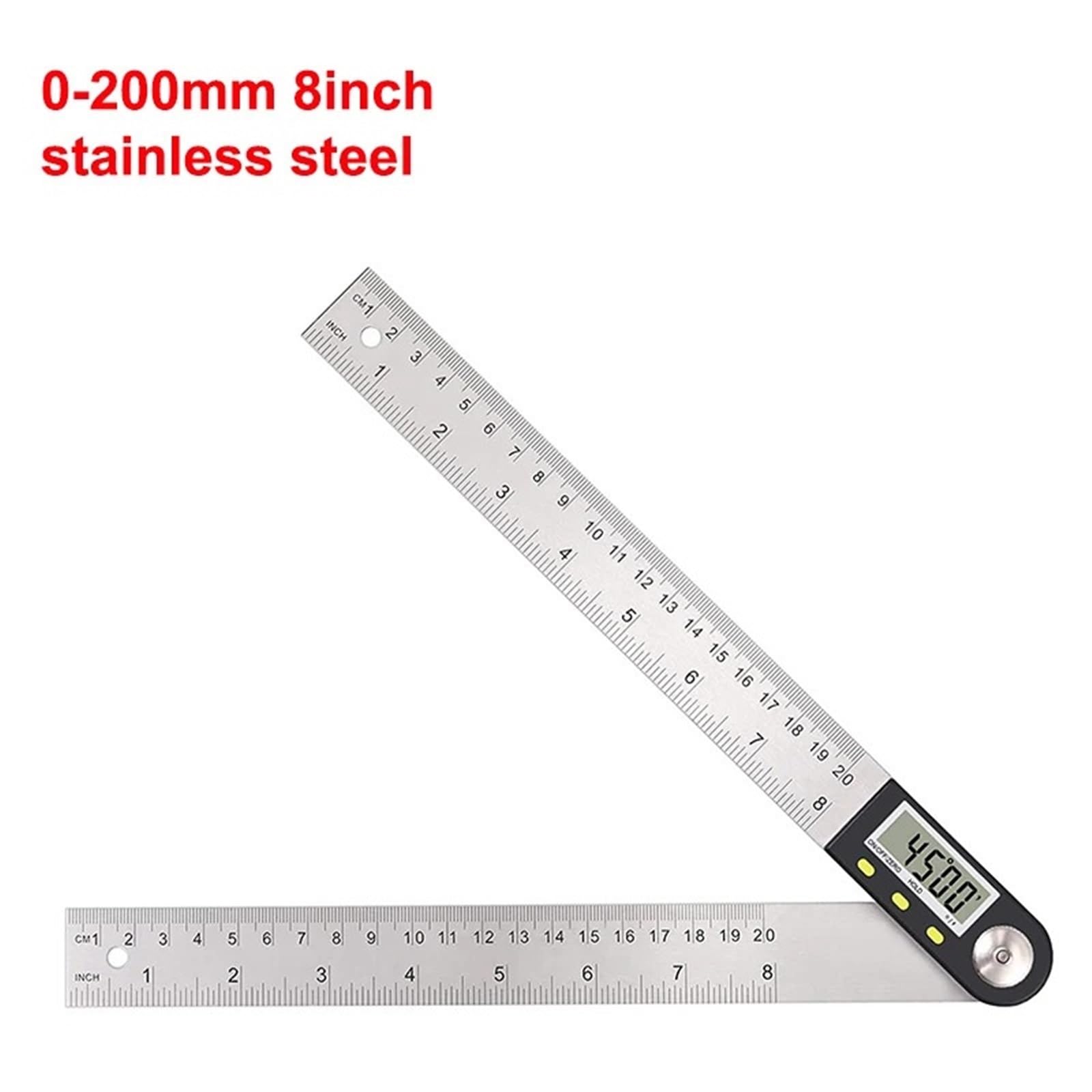 Rapporteur d'angle, Règle d'angle de rapporteur numérique en acier inoxydable, goniomètre électronique, détecteur d'angle, jauge d'angle, outils de mesure, 200mm 300mm(Sealing length 200mm)