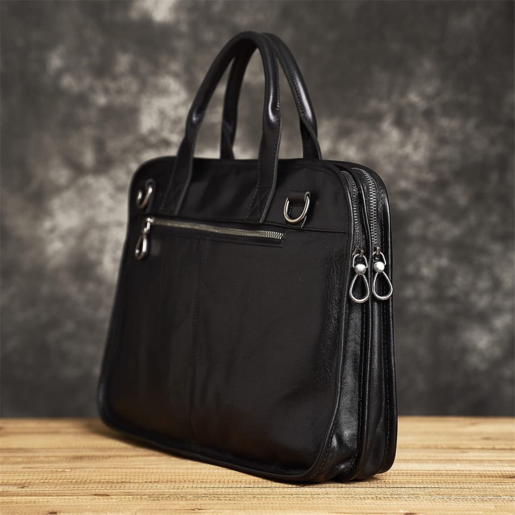 男性用本革ブリーフケース 高品質のラップトップバッグ カジュアルな男性用ショルダーバッグ トップレイヤーのトラベルバッグ 仕事に適しています Amazon.co.jp: JJZXD 本革 カジュアル メンズ ブリーフケース トート