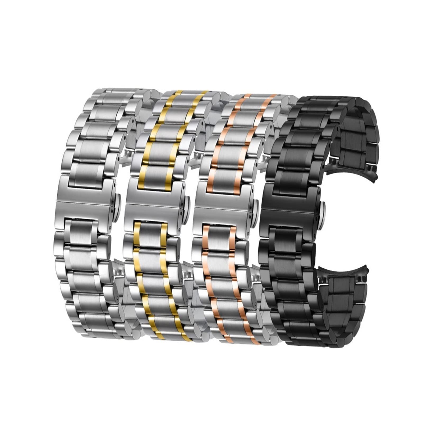 Horlogeband 18mm croco leer zwart