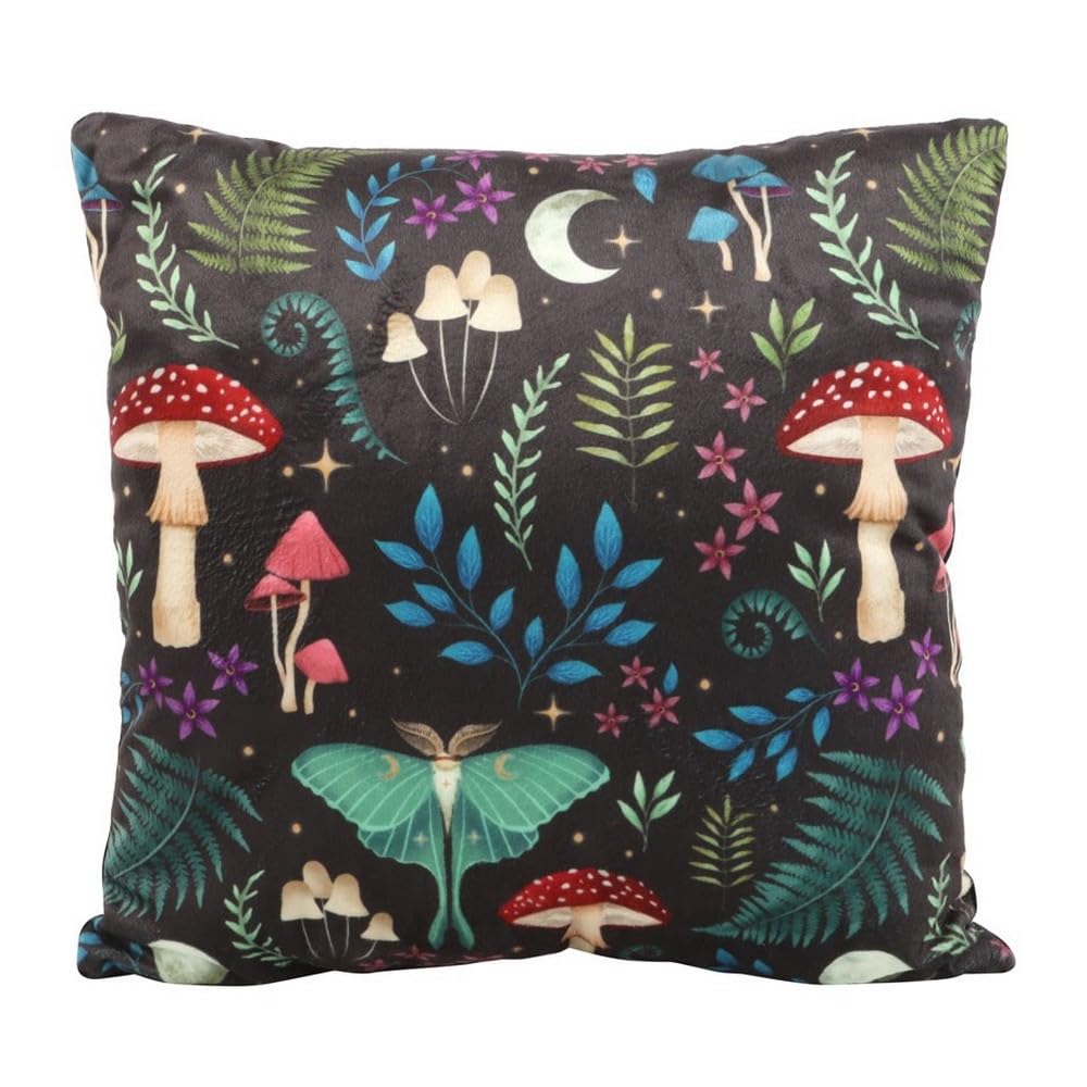 Something Different Wholesale Multicoloured Enchantment Cushion: Mystical Forest Mushrooms Design - Velvety-Soft Enchantment Cushion - Add A Touch Of Enchantment To Home Decor