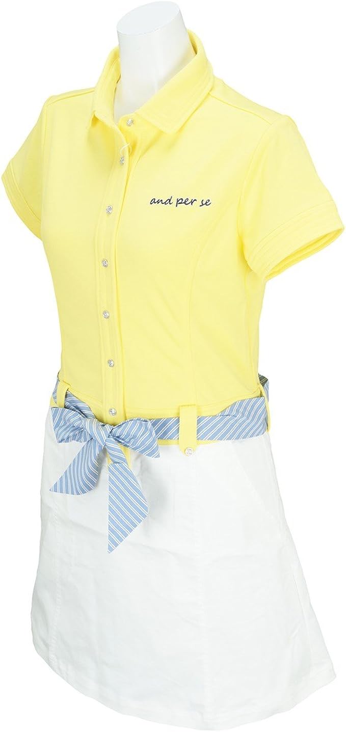 Amazon Co Jp アンパスィ And Per Se ワンピース 半袖シャツワンピース 3017fs V6 レディス 服 ファッション小物