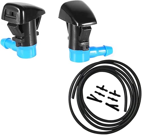 ZHParty Manguera de líquido para limpiaparabrisas delantero (7 pies de largo) con conector y boquilla de capó de repuesto para Chrysler Dodge Jeep