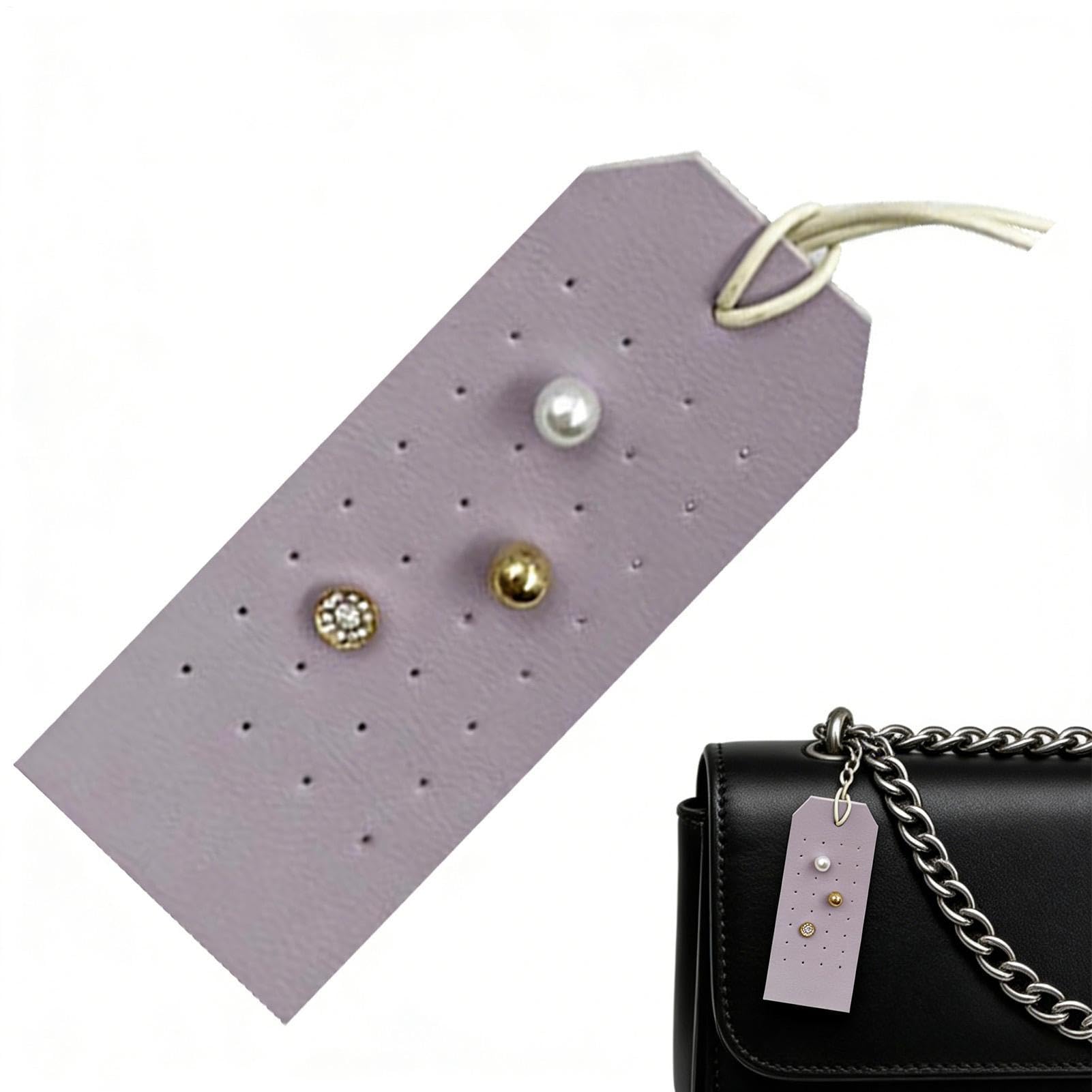 Women's Purple Stud Earring Holder Organizer | Earring Display Hanger Jewelry Showcase 32 Holes,Soft Earring Display Organizer For And Girls
