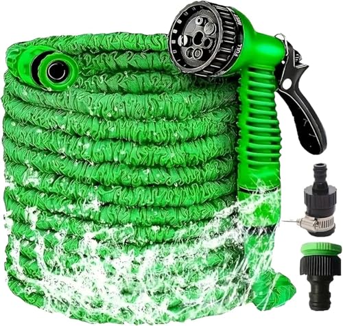 Tuyau d'arrosage extensible de 7,5 m avec pistolet de pulvérisation de 7 m, tuyau d'arrosage flexible pour jardin, lavage de voitures, arrosage des plantes,...