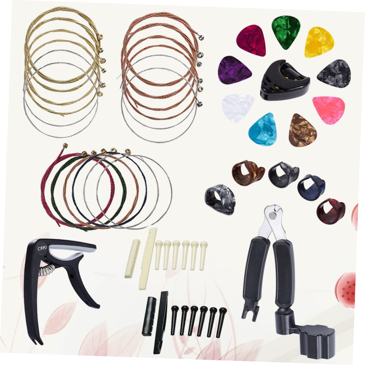 Abaodam 3 Piezas De Cuerda Kit De Sillín De Tuerca De Puente De Guitarra Cejilla De Ukelele Selección Del Pulgar Del Ukelele Herramienta De Cambio De Guitarra Acustica Silla De Guitarra